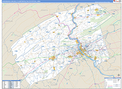Harrisburg-Carlisle Metro Area Wall Map Basic Style 2026